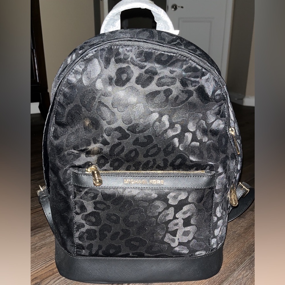 Michael Kors Leopard Black Backpack